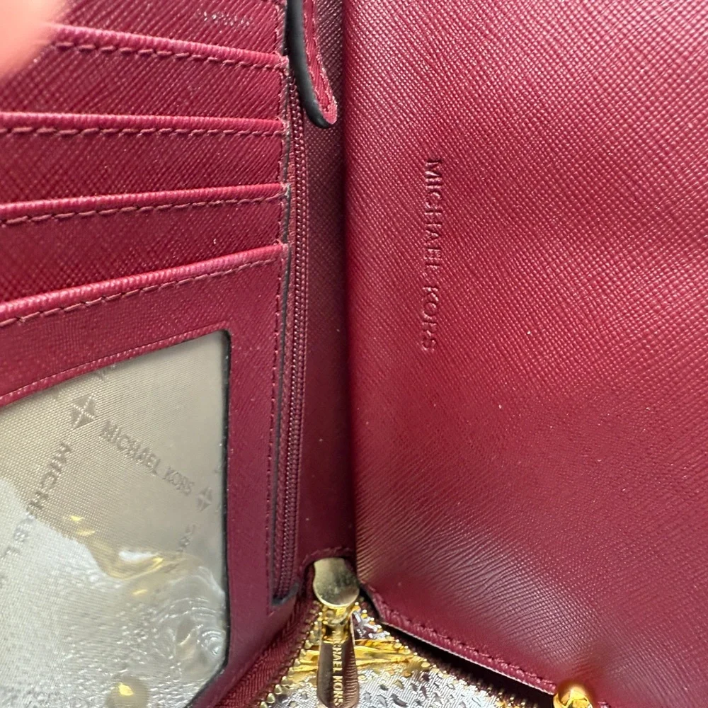 Michael Kors Burgundy Studded Wallet - Picture 4 of 4